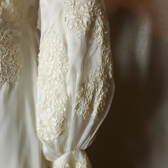 60s edwardian style lace wedding dress - Picture 12 of 15